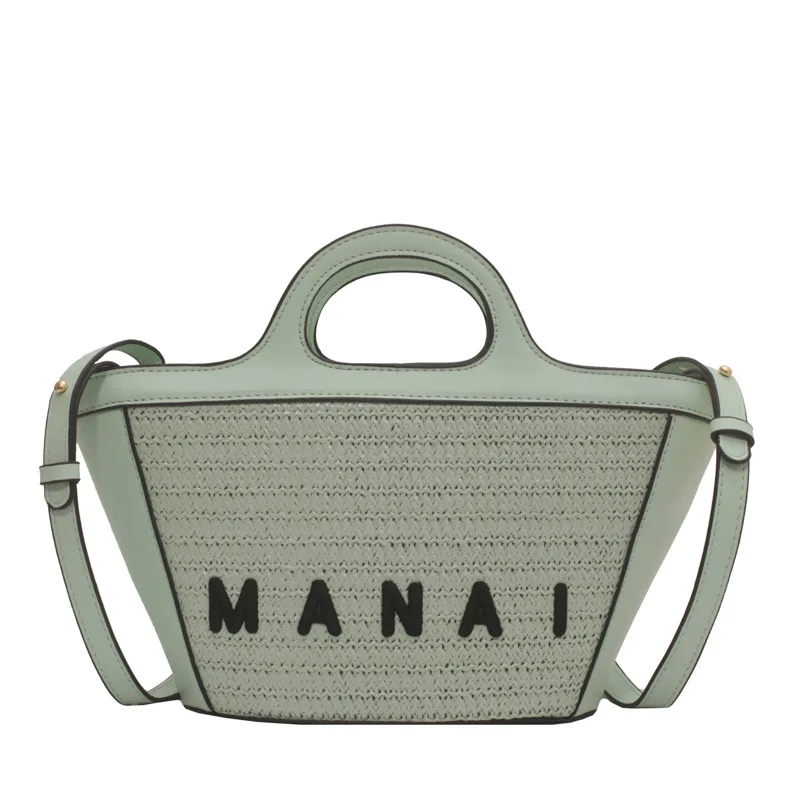 Лидер продаж 2022 модная соломенная сумка-мешок большая сумка на плечо из ротанга