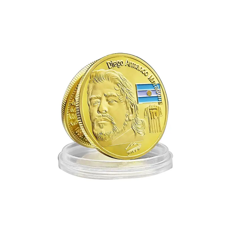 

Collectible Coins Mara-do Metal Commemorative Coin Soccer Ball King Metal Commemorative Coin Set