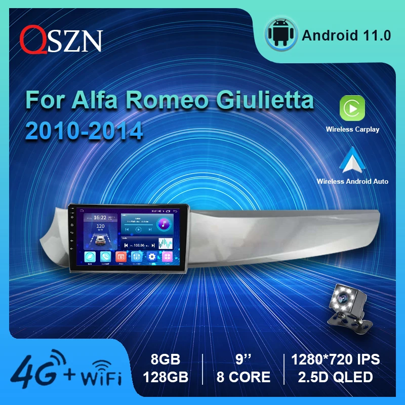 

QLED GPS Car Radio Alfa Romeo Giulietta 2010 2011 2012 2013 2014 8+128G Carplay Auto NAVI Multimedia Player left-hand driving