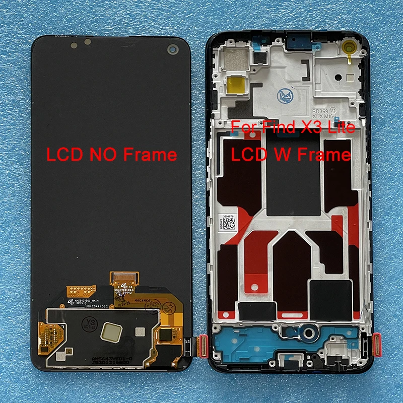 

6.43"Original Amoled For Oppo Find X3 Lite CPH2145 LCD Display Screen Frame+Touch Panel Digitizer For Oppo Find X3 Neo CPH2207