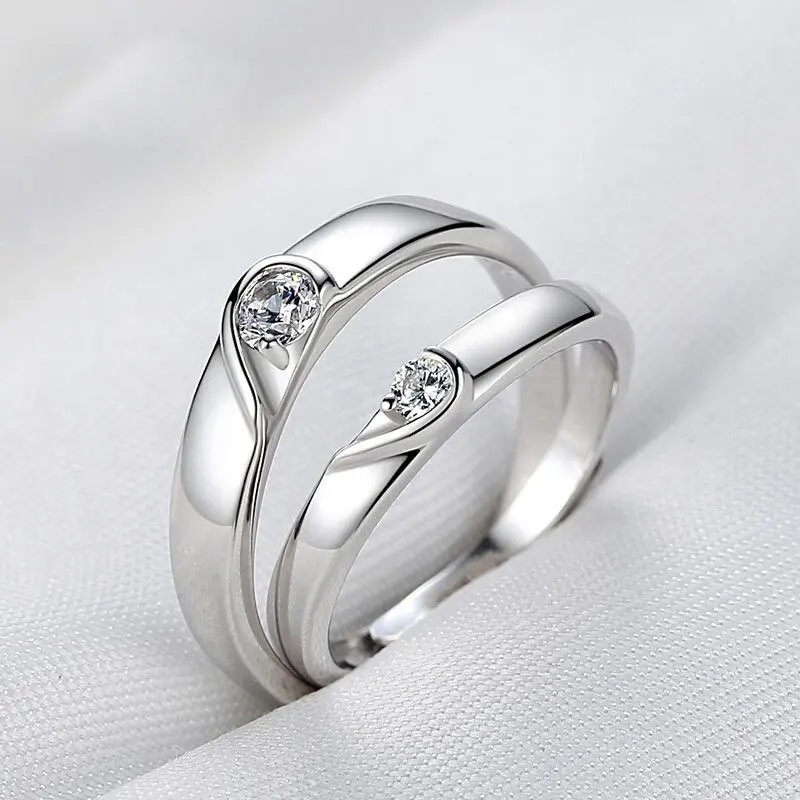 Новое посеребренное кольцо для пар влюбленных вечное бесконечное любящее сердце