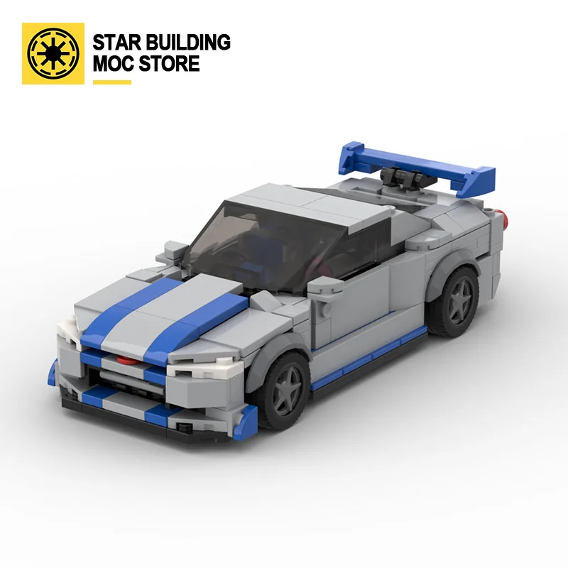 

MOC-102532 bricks are suitable for lego 8 tiles Wartek GTR R34 Paul Speed Series Boy racing Set gift