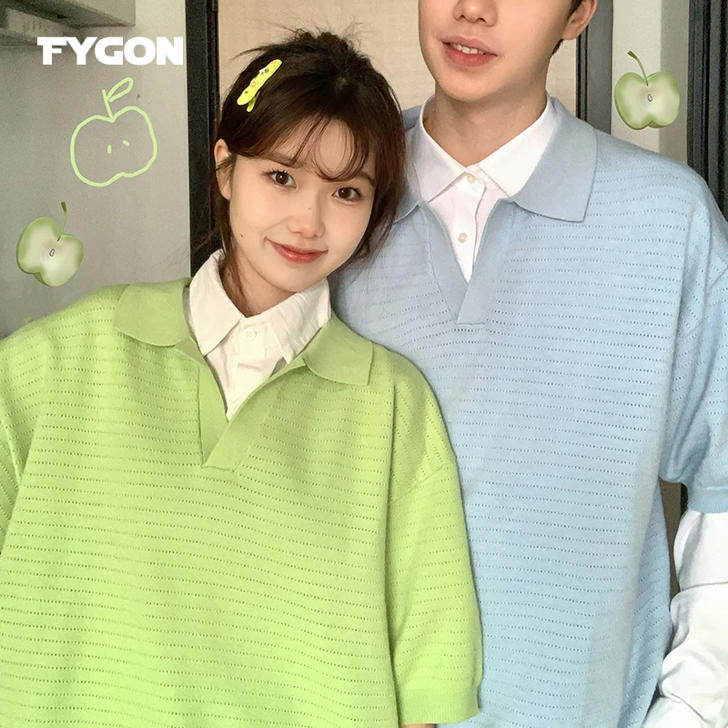 Трикотажный Свитер WTW отворот Поло с V-образным вырезом однотонный мягкий тонкий