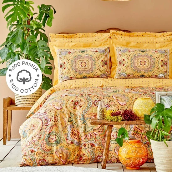 

Дом Manas горчичный 100% хлопок двойной комплект пододеяльников