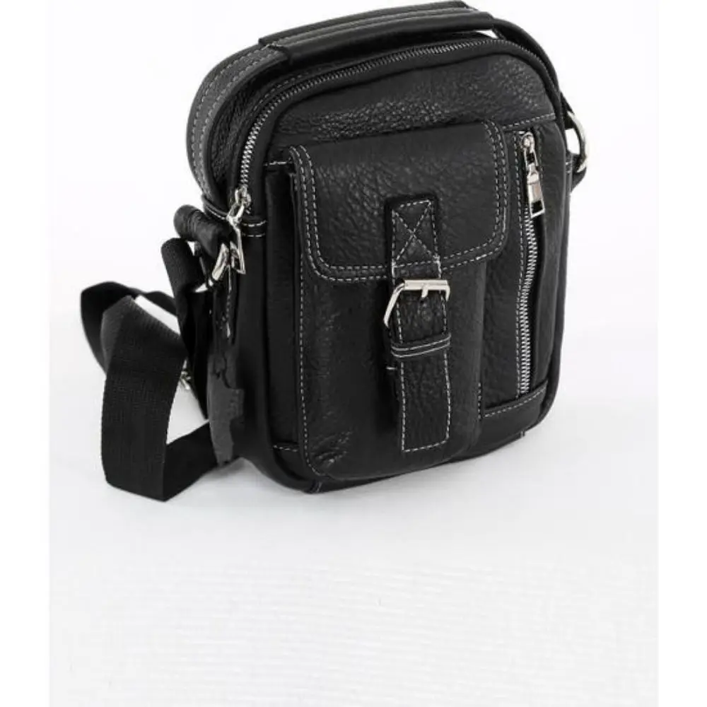 Genuine Leather Tobacco Men's Hand and Shoulder Bag