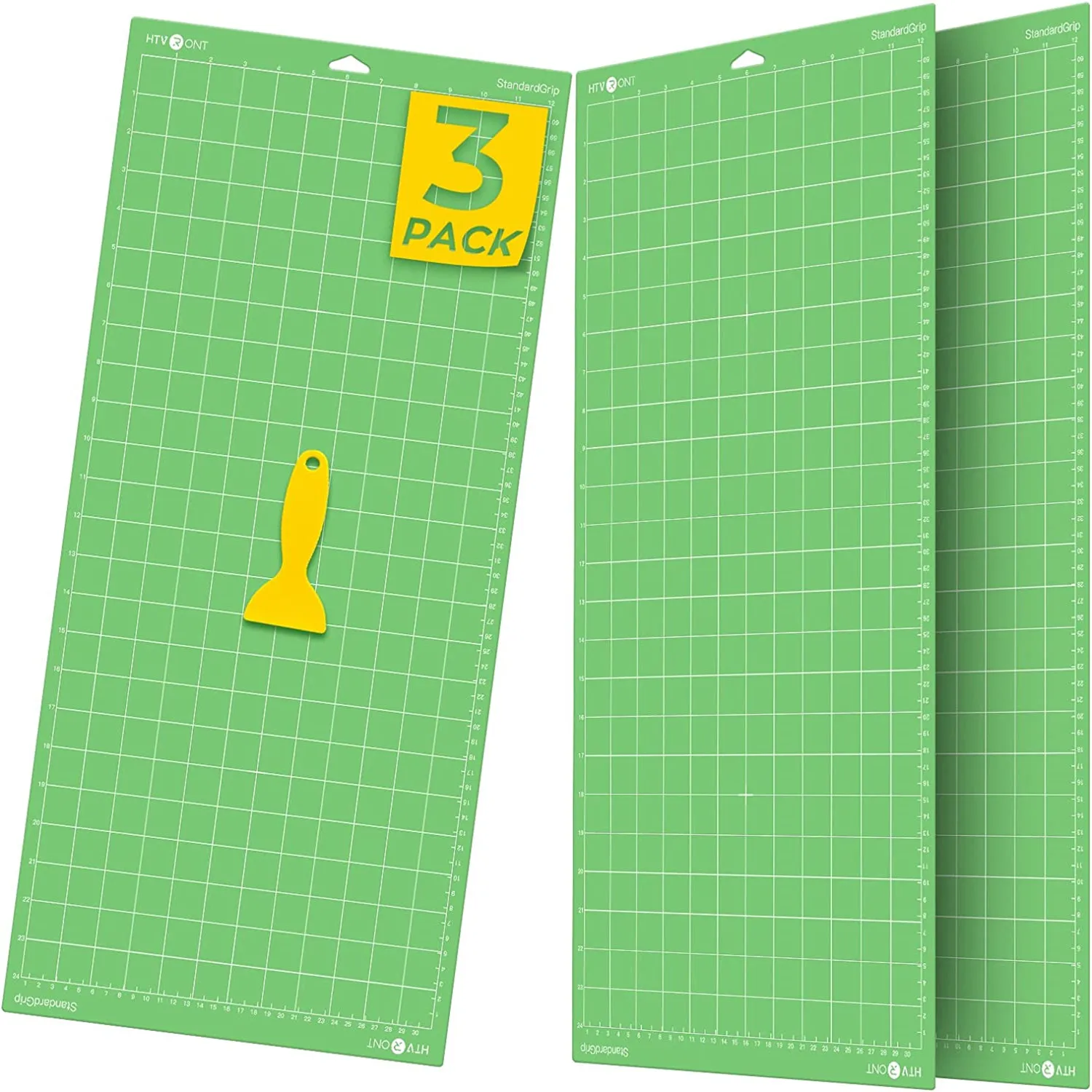 

HTVRONT 3pcs 12x24inch Green Color PVC Cutting Mat Engraving Machine Base Adhesive Plate Pad for Cricut Explore Air/Air2/Maker