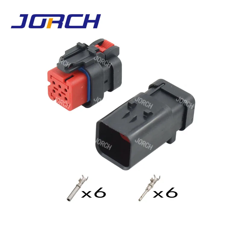 6-контактный штекер/гнездо, черный водонепроницаемый автомобильный разъем AMPSEAL серии 16 776433-1 776434-1