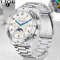 lige amoled hd smart watch men answer call smartwatch for android ios bluetooth music digital watch weather fitness steel clock