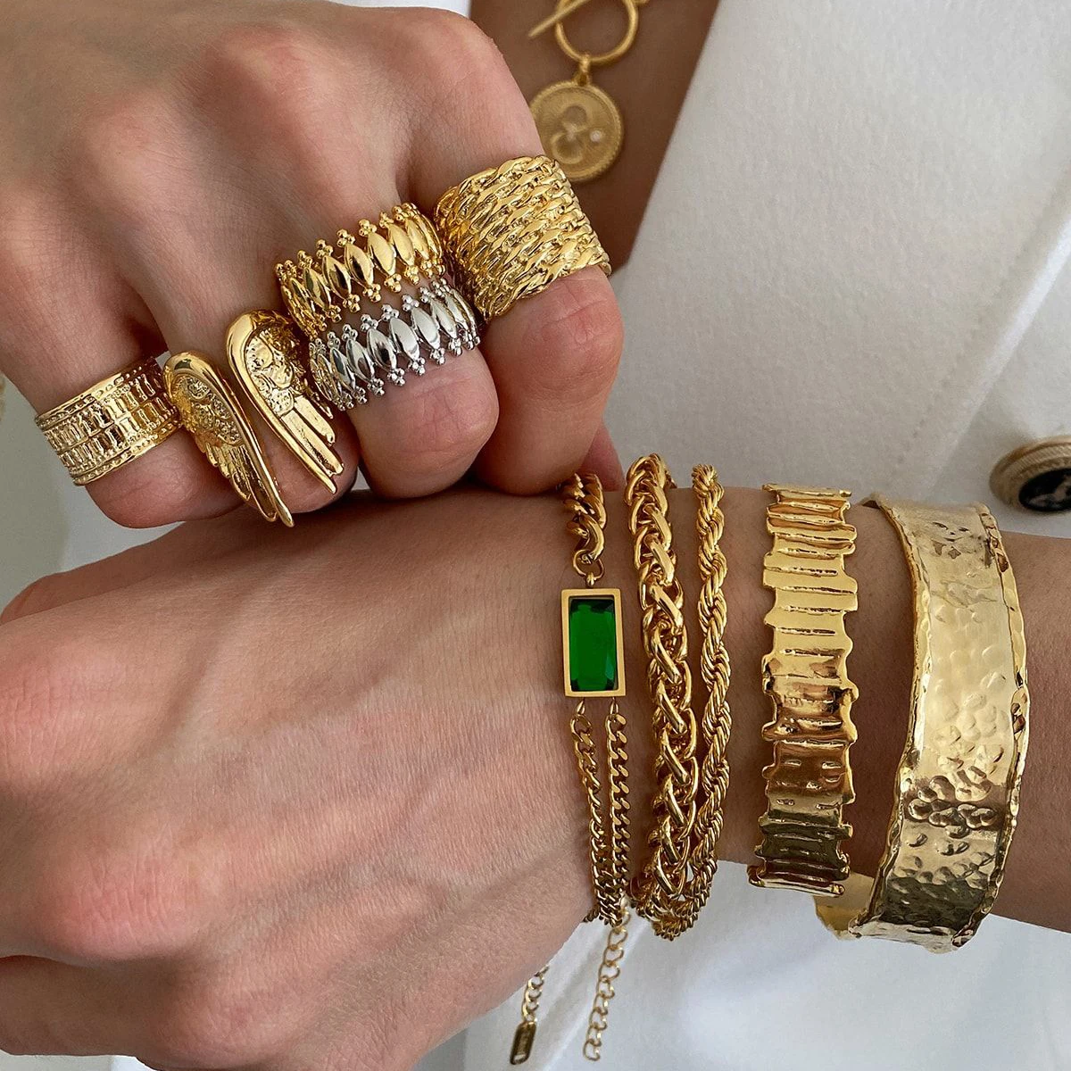 Открытый браслет Uworld с широким лицом из нержавеющей стали нежный модный