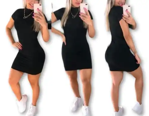 Платье Водолазка С Коротким Рукавом фото 5