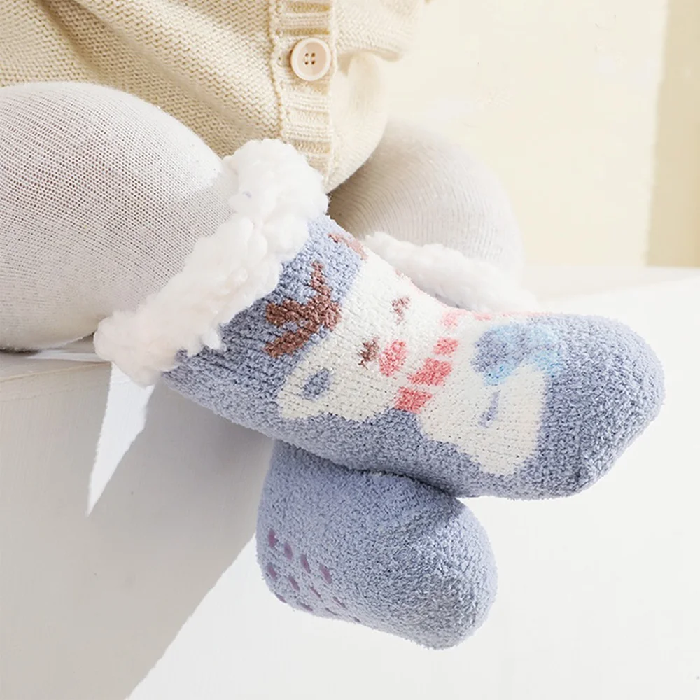 

Meia Pantufa Infantil Térmica Forrada Felpuda Em Tricô Lã Com Antiderrapante Feminina e Masculina