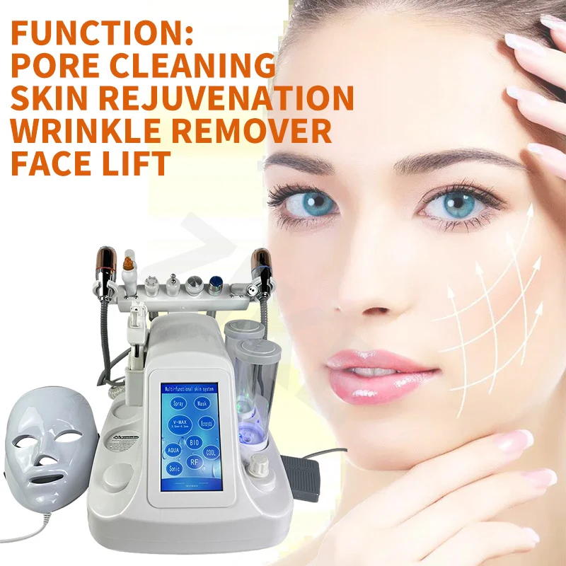 

10 в 1 портативная гидравлическая дермабразия RF био-лифтинг спа водный оксген машина для лица