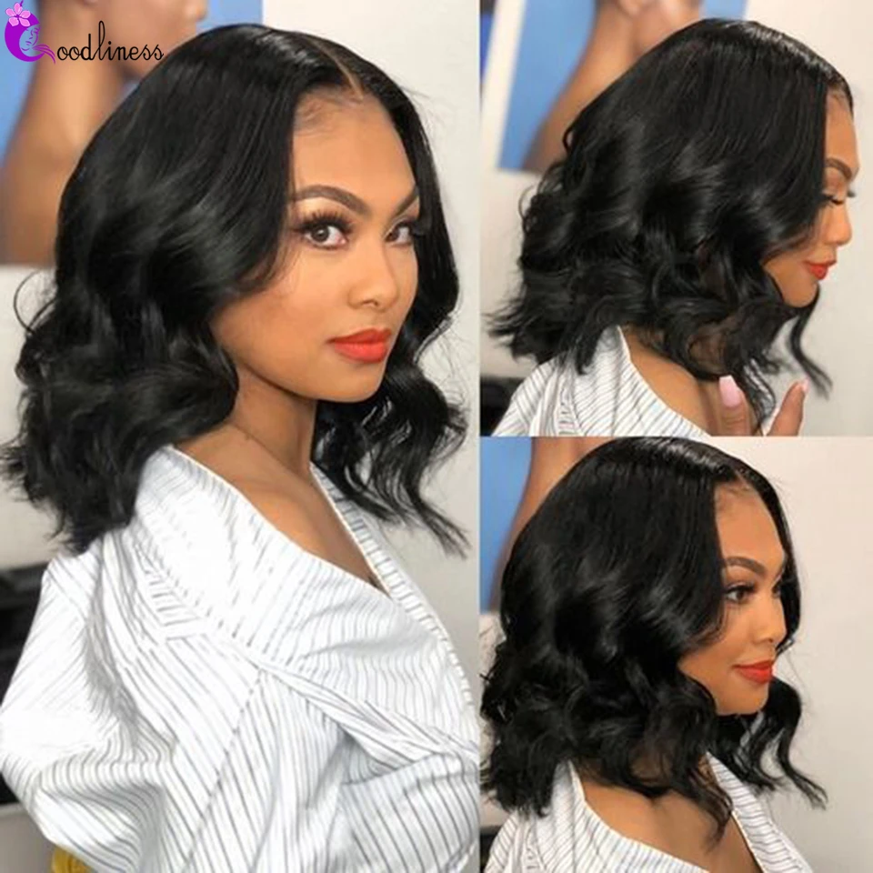 Body Wave Lace Front Wig Short Bob Human Hair Lace Closure Wigs For Women Pre Plucked Baby Hair Brazilian Remy Wig Natural Hair