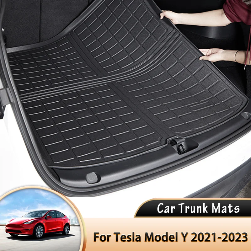 

3D Car Rear Trunk Mat Floor Tray Liner Cargo Boot Carpet Auto Mud Mats for Tesla Model Y 2020 2021 2022 2023 2024 Accessories