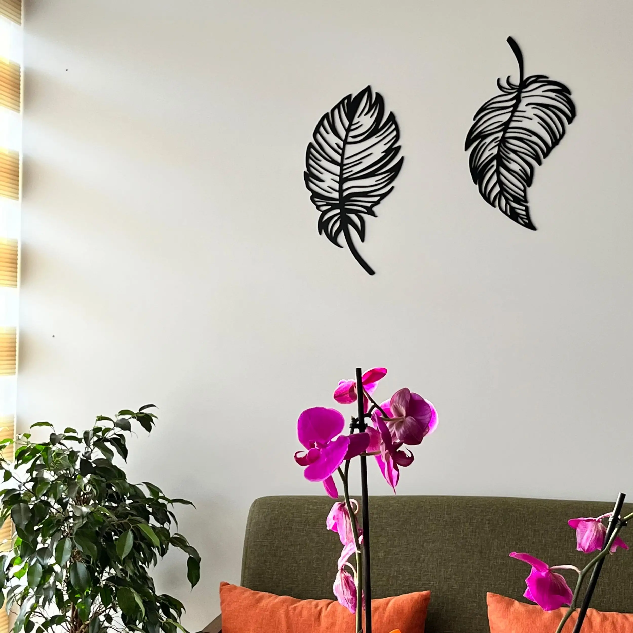 

Wooden Double Leaf Wall Decor Quality Gift Ideas Black Tree Nature Home Office Decoration Living Room Bedroom Kitchen Nordic Style New Art Creative Stylish Decorative Modern Ornament Beautiful Cute Painting Souvenir
