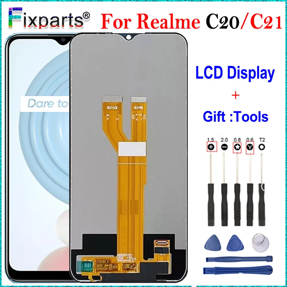 

ЖК-дисплей 6,5 дюйма для Oppo Realme C20, сенсорный экран, дигитайзер, панель в сборе, замена MX3063 для Realme C21 C20, ЖК-дисплей