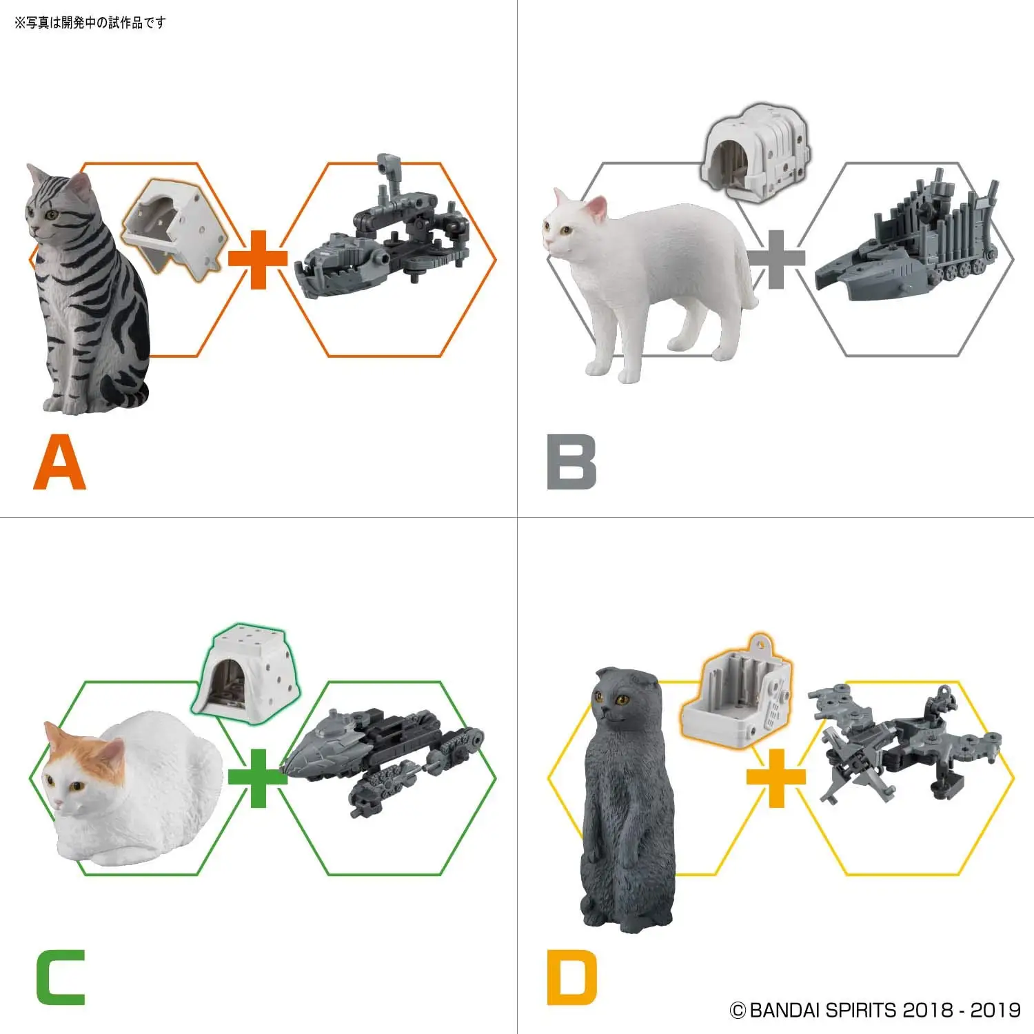 Пластиковая модель Nekobusou 3 Medium (КОРОБКА) с цветовой маркировкой