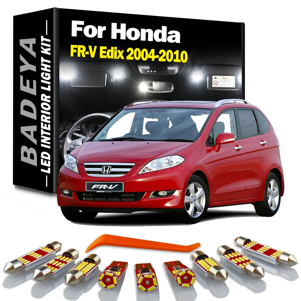 

BADEYA 10Pcs LED Interior Map Dome Light Kit For Honda FR-V FRV Edix 2004 2005 2006 2007 2008 2009 2010 Canbus Car Accessories