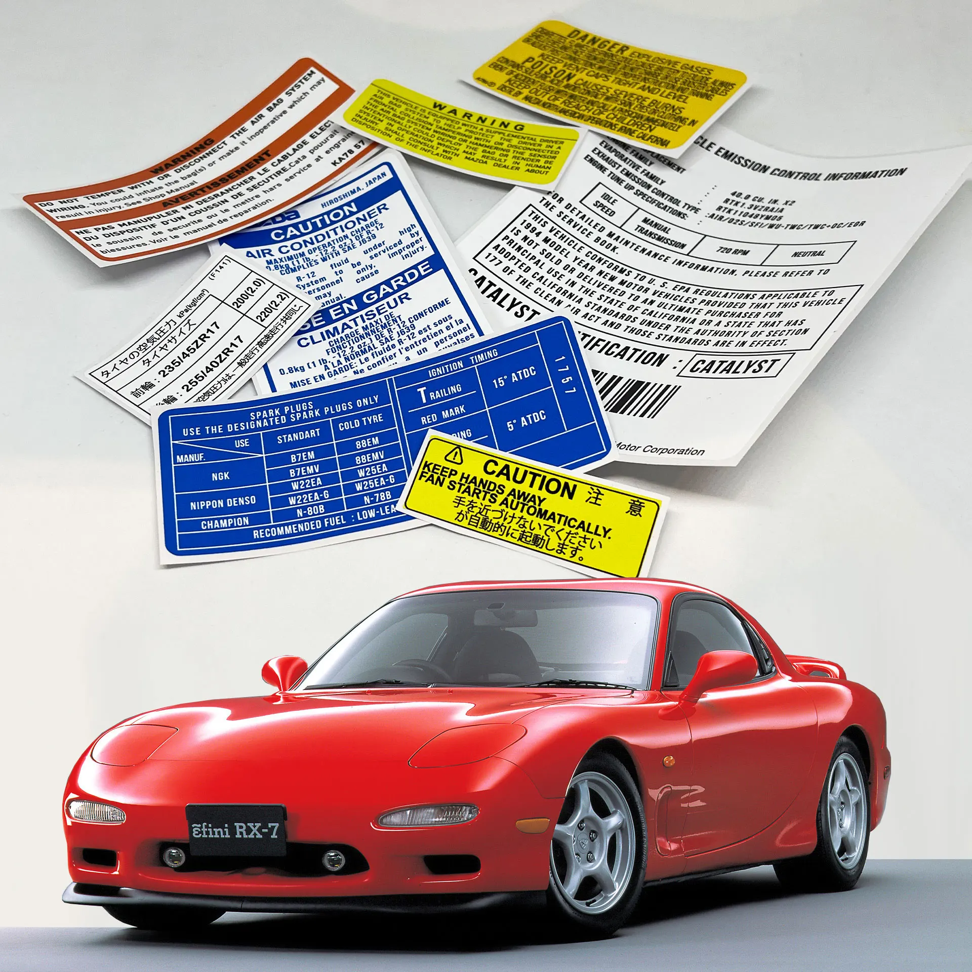 

Наклейки для автомобилей MAZDA RX7 FD