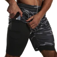 gym sport man shorts quick drying running tights fitness 2 in 1 workout shorts men jogging camo stretchy training short pants