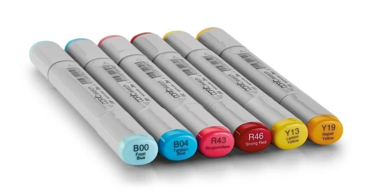 Набор маркеров на спиртовой основе Copic Sketch основные цвета 6 цветов - купить по