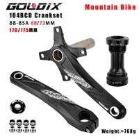 GOLDIX 104BCD Wide and narrow teeth bicycle crankset 170/175mm crank Round/Oval chain ring 32T/34T/36T/38T Bicycle crankset