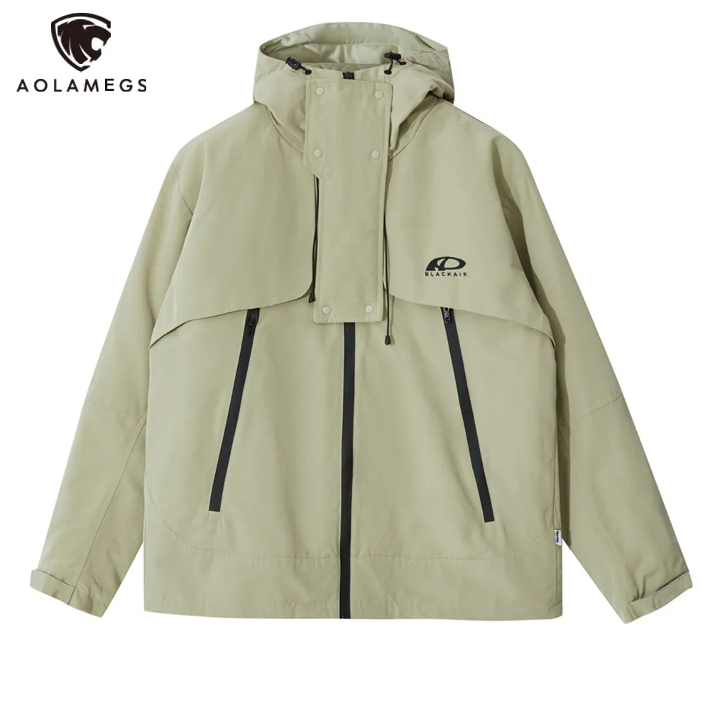 

Hip Hop Men's Oversized Jacket Streetwear Solid Color Patchwork Jacket Coats Casual Harajuku Coat Zip Up Design Outerwear Tops