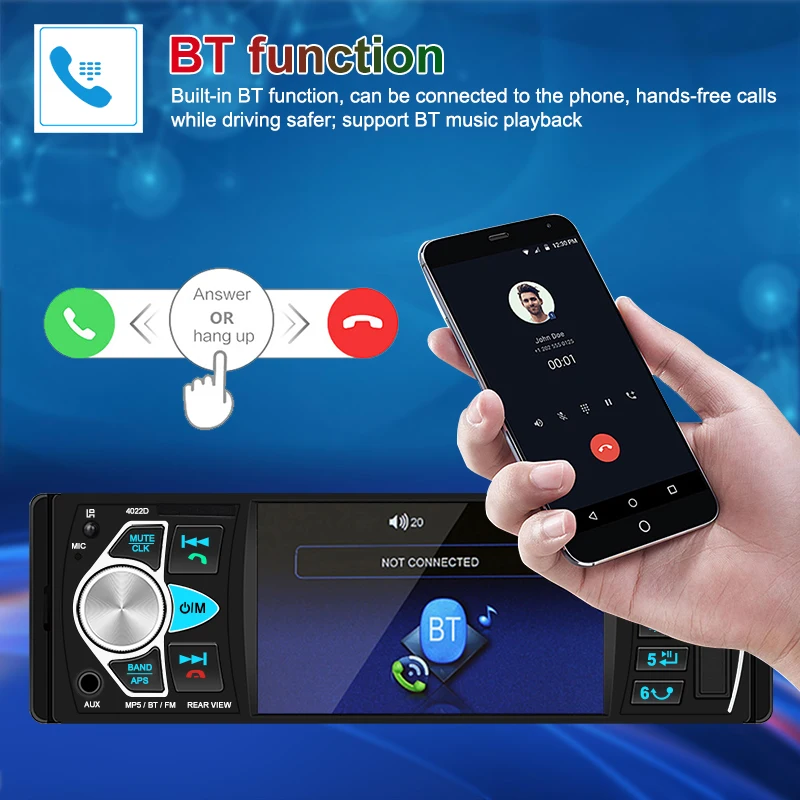 Универсальный Автомобильный мультимедийный MP5-плеер Ahoudy 1 Din 4 дюйма сенсорный