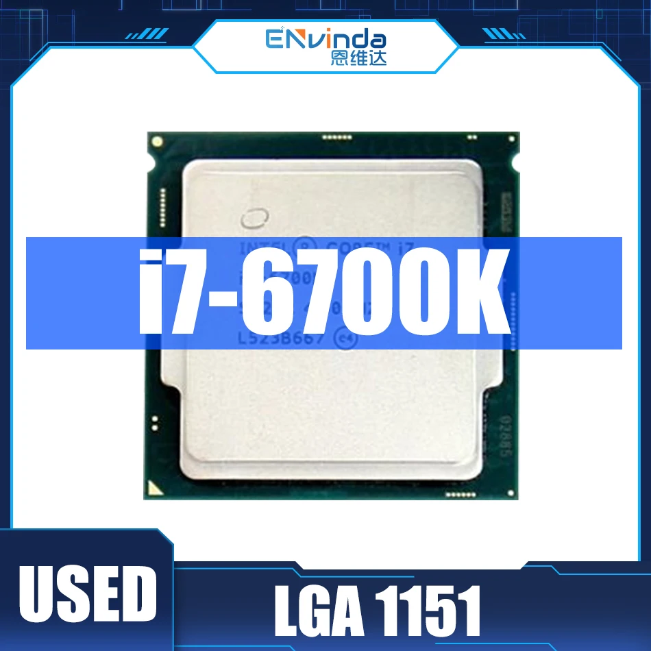 

Used Original Intel Core i7 6700K CPU i7-6700 K Processor 4.0 GHz Quad-core Eight-Thread 91W LGA 1151 Support H110 Motherboard