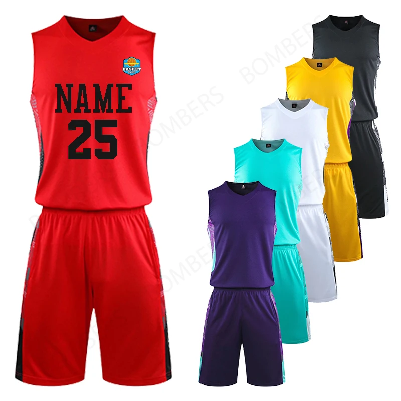 

Трикотажный спортивный костюм для баскетбола, брикет, рубашка без рукавов, комплекты униформы, спортивная одежда, дышащая молодежная одежд...