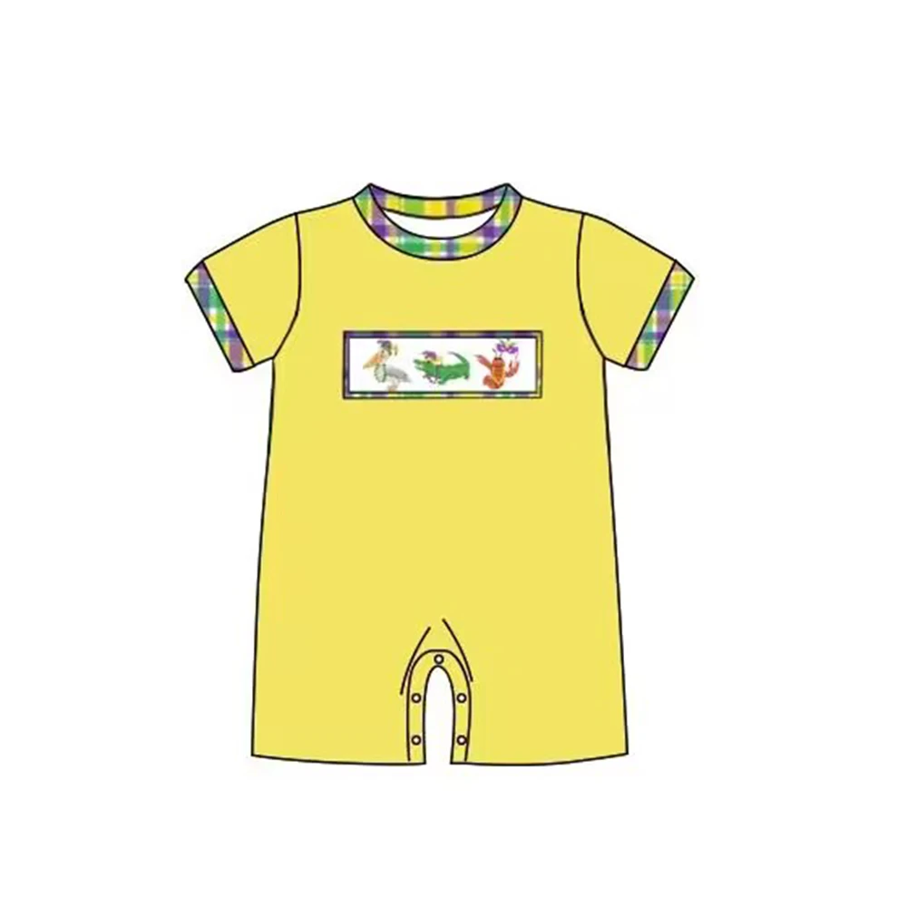 Летние детские цельные карнавальные костюмы с коротким рукавом яркие клетчатые