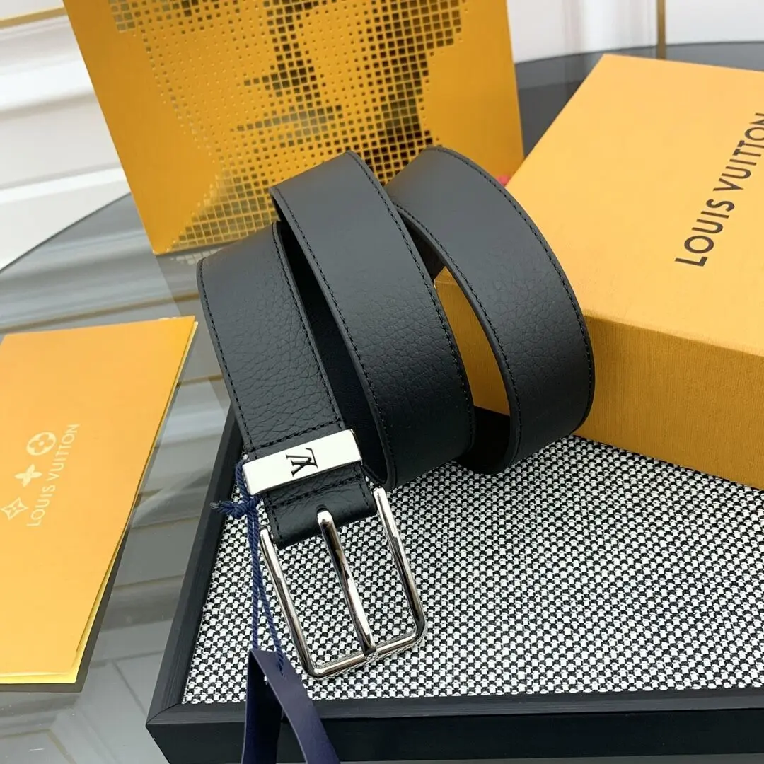 точная копия 1:1 Модный Новый Aurillon В Стиле Louis Vuitton Копия КлассичесКого Бутикового Металлического Кольца Мужской Ремень Из ВолоВьей Кожи