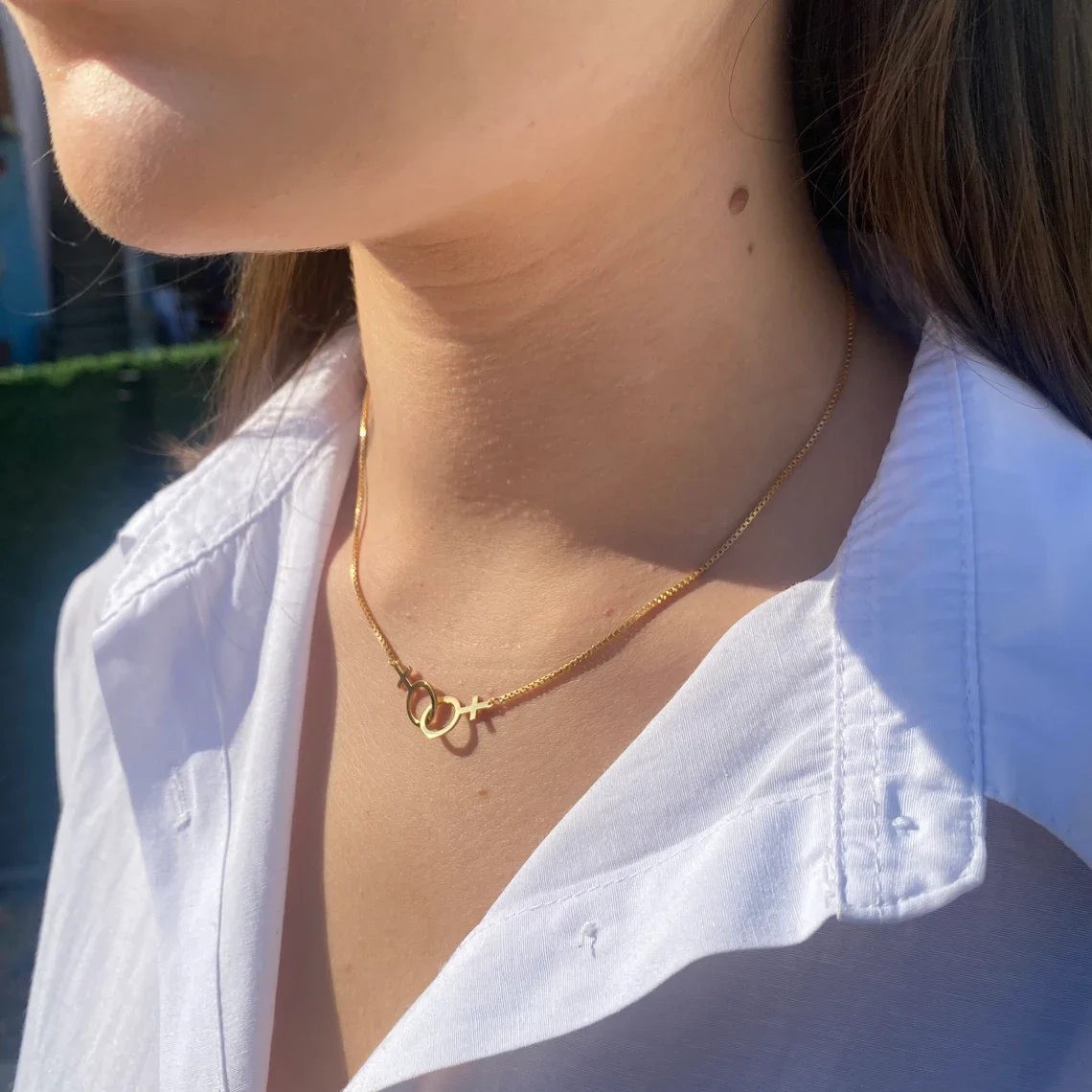 Очаровательное женское ожерелье с двойным символом венерины, лесбийское ЛГБТ ожерелье, женское ожерелье с подвеской, Ювелирные Изделия Из Нержавеющей Стали Для Подружек