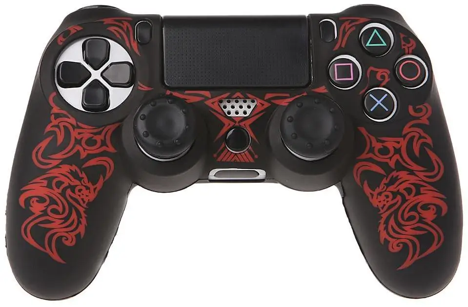 Силиконовый чехол для геймпада Playstation Dualshock 4 (Красный дракон) (PS4) (OEM) | Электроника
