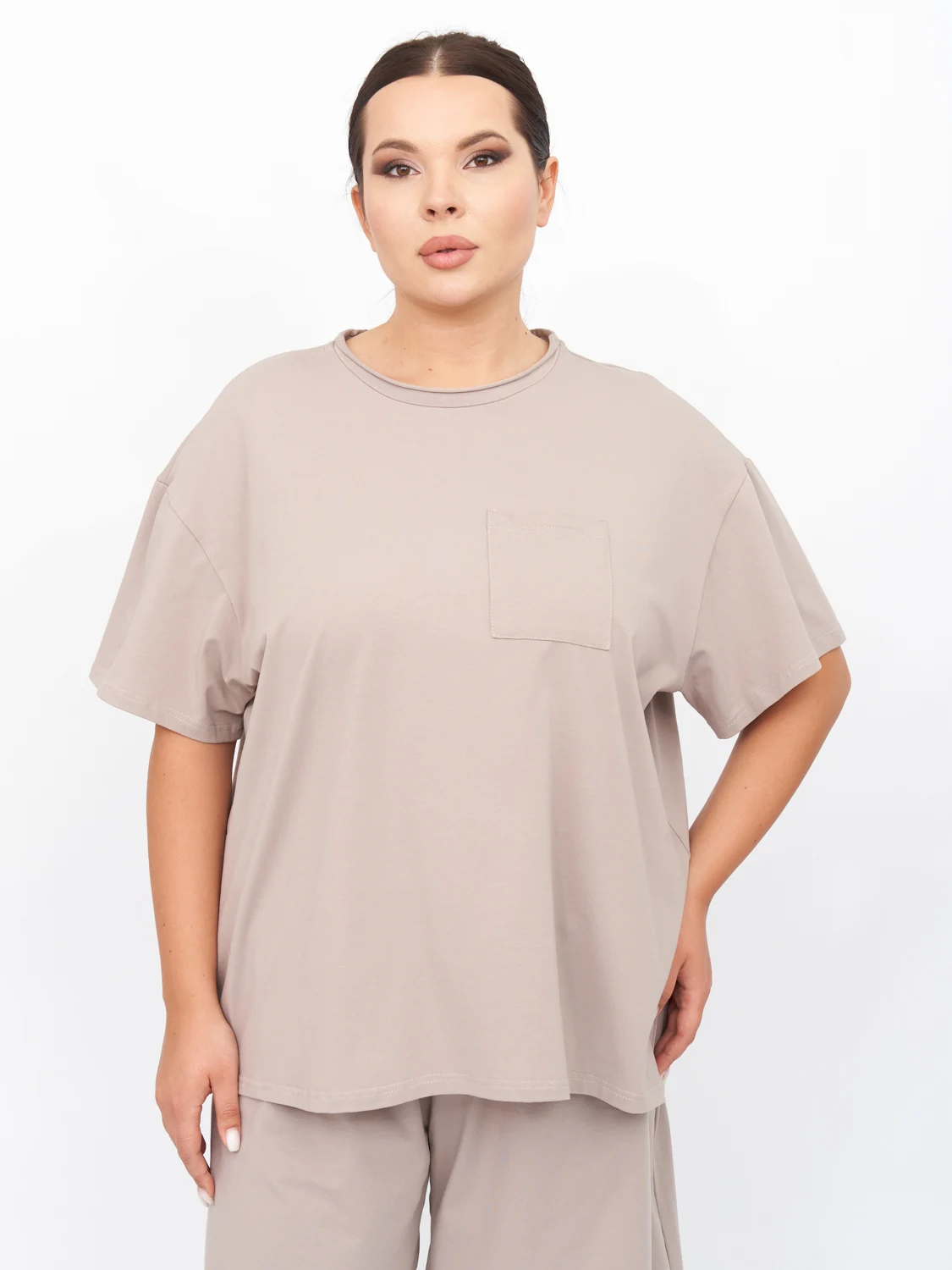 Футболка FU20502BEG18 плюс сайз