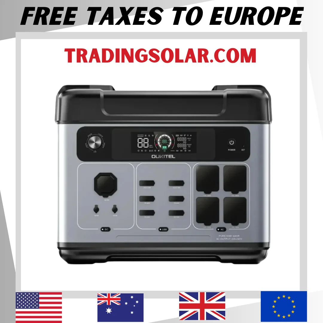 Портативный солнечный генератор P2001 Plus резервная батарея Вт/ч 6 розеток