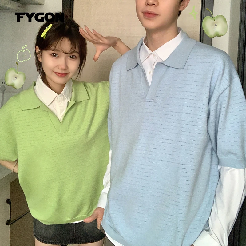 Трикотажный Свитер WTW отворот Поло с V-образным вырезом однотонный мягкий тонкий