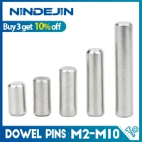 nindejin 5 50pcs metal dowel pins stainless steel m2 m2 5 m3 m4 m5 m6 m8 m10 parallel pins solid cylinder lock pin gb119