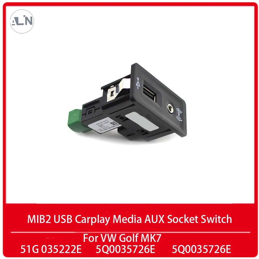 

OEM MIB2 USB Carplay Media AUX Socket Switch Install Plug Button Harness For VW Golf MK7 51G 035 222E 5Q0035726E 5Q0 035 726 E