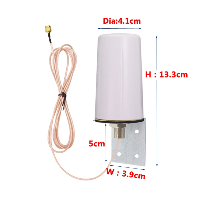 RG178 Low Loss Cable 5G 4G GSM LTE Full Band Cabinet Aerial High Gain 15dbi Omni Waterproof Outdoor Indoor Antenna IPEX U.FL