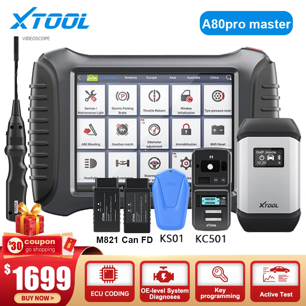 Автомобильный диагностический инструмент XTOOL A80pro Master KC501 KS01 KS02 OBD2 VCI J2534 - купить по