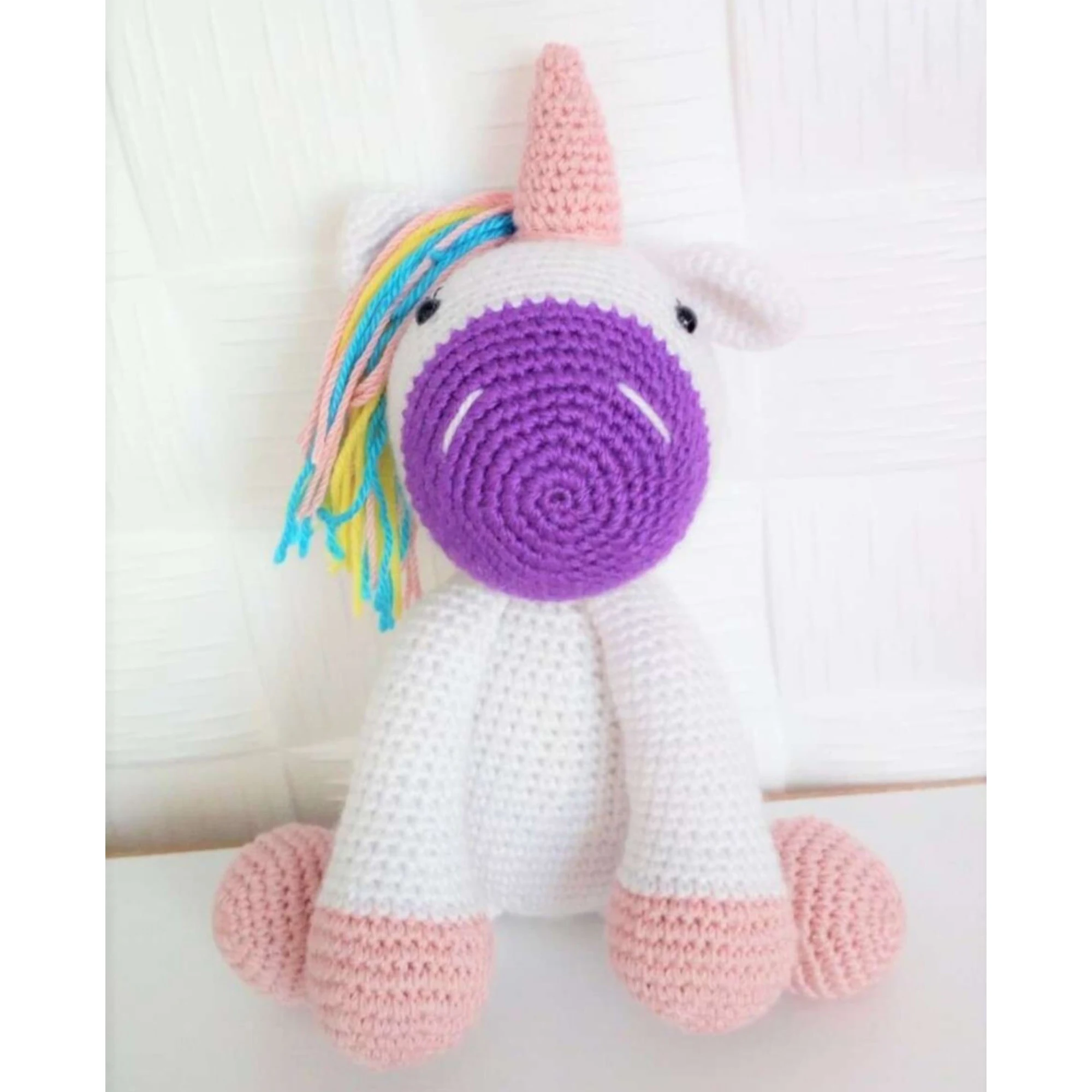 

Amigurumi Purple Unicorn Organic Knitted Toy Baby Doll Toys For Sale Sleeping Companion Sweet Dolly