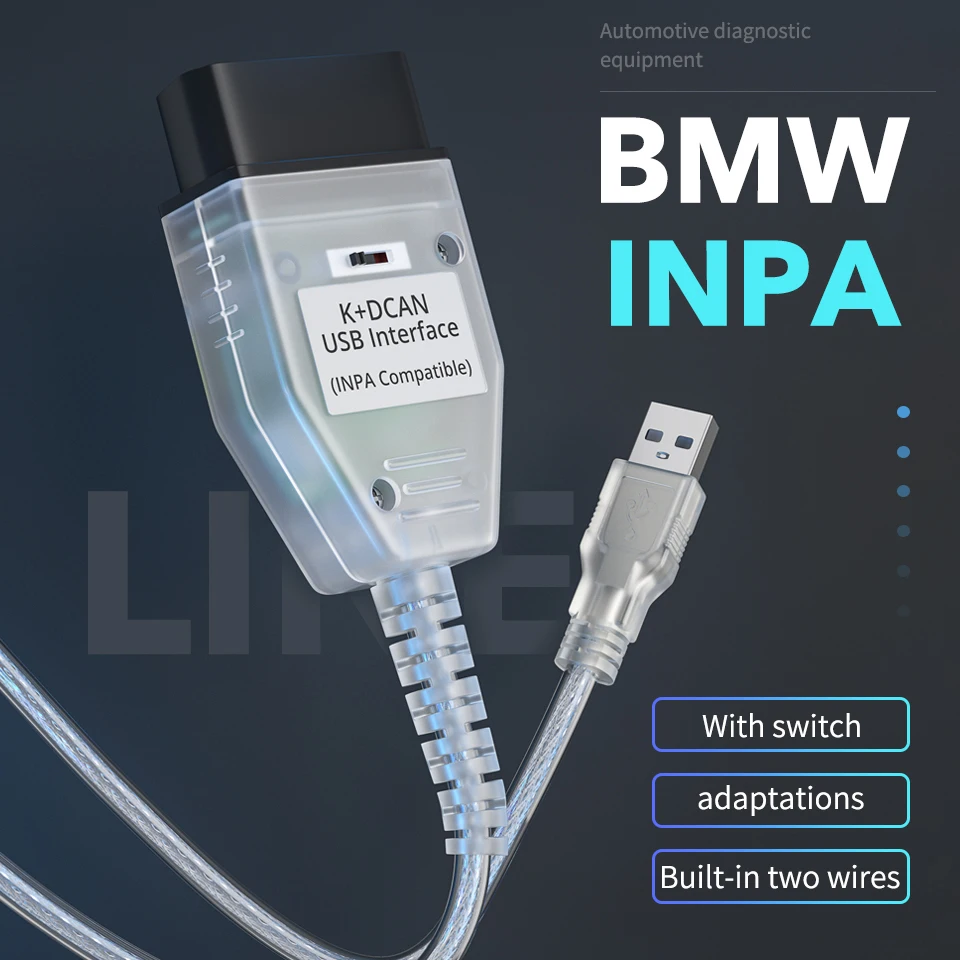 OBD2 FOR BMW INPA Universal Car Stlying Diagnostic USB Cable Detection Line K+DCAN Interface For Compatible With |