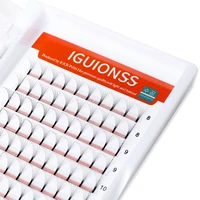 iguionss 4d 5d 6d soft natural mink eyelashes 12 rows naturally dense extension handmade premade volume fans eyelash