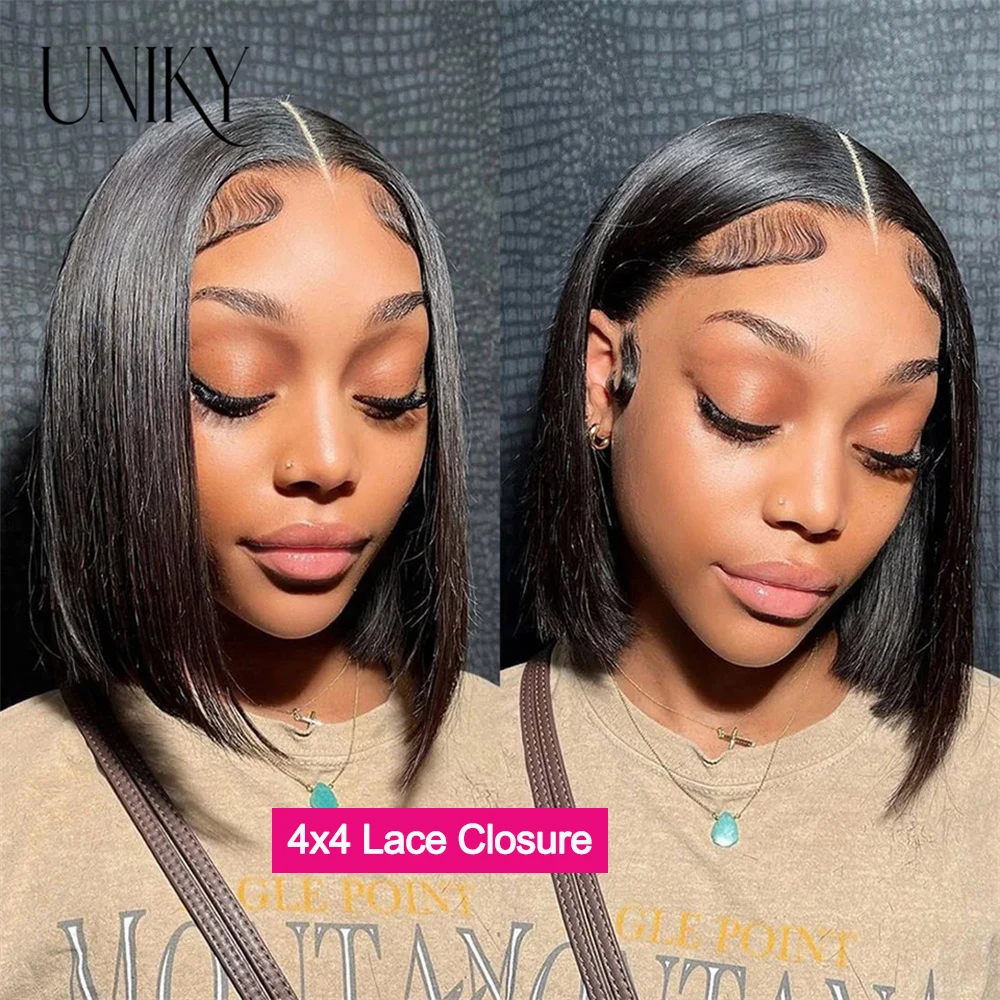 Короткий прямой парик Боб парики из человеческих волос плотность 150%