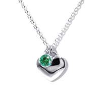 tianyu gems heart shape pendant necklaces for women sterling silver 925 round ha cut 5mm green moissanite necklace fine jewelry