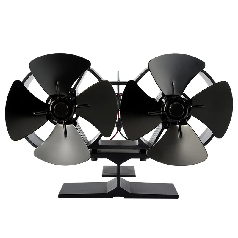 

Indoor Home Heater Twin Motor 8 Blades Ecofan Double Head Pellet Stove Top Fan Wood Fireplace Parts