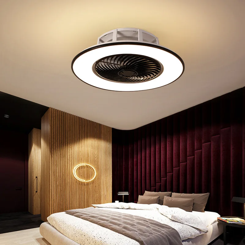 

Ceiling fan lamp for bedroom living room dining room quiet thin invisible fan with light remote indoor Ventilador de techo