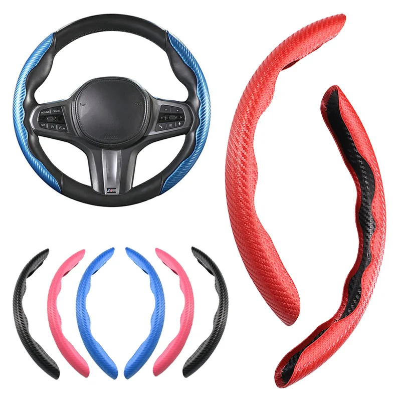 

1Pair Carbon Fiber Steering Wheel Cover Car Ultra Thin Grips Auto Non-slip Breathable Steering Wheel Booster Cover Universal