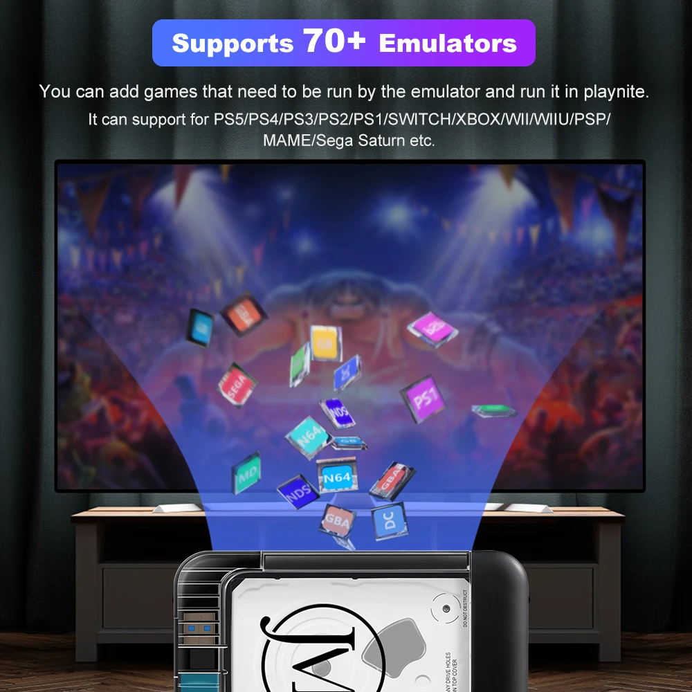 2T HDD встроенные 77 AAA игр поддержка для PS5/PS4/PS3/PSP/PS2/MAME/WII ПК/ноутбука портативный